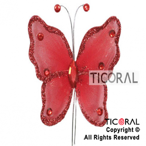 MARIPOSA HS4249-4 ROJO 9X8.5CM x 6